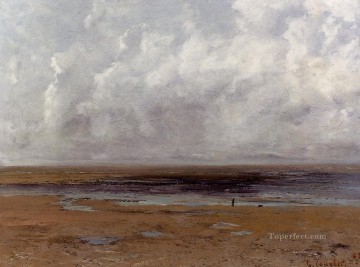 La playa de Trouville durante la marea baja El pintor realista Gustave Courbet Pinturas al óleo
